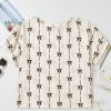 Charming Beige Bow Print Puff Short Sleeve Top for Women - Image 6