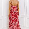 Women's Red Floral Printed Spaghetti Strap Empire Waist Maxi Dress - Bohemian Style for Summer - Image 14