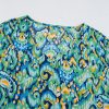 Women's Green Abstract Print V Neck Half Sleeve Tunic Blouse - Bohemian Style - Image 16