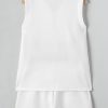 Women's White Textured Half Zip Tank Top and Drawstring Shorts Set - Image 7