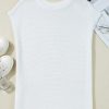 Stylish Jet Stream Solid Color Sweater Tee with Side Slits for Women - Image 9