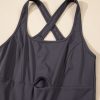 Women's Carbon Grey Back Crossed Straps Hollow Out Sleeveless Jumpsuit - Image 8