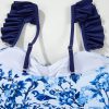 Women's Blue Cutout Ruffled Spaghetti Strap One-Piece Swimwear – Bohemian Style with Adjustable Straps - Image 10