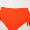 Women's Plus Size Orange Ruffled Trim Knotted High Waist Bikini Set - Image 23