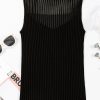 Women's Black Ribbed Texture Mesh Cutout Knitted Sweater Vest - Chic and Comfortable - Image 15