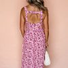 Women's Pink Floral Cutout Back Empire Waist Sleeveless Maxi Dress - Chic Summer Style - Image 2