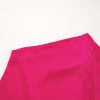 Women's Strawberry Pink Asymmetric Shoulder Ruffle Sleeve Elegant Blouse - Image 11