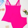 Bonbon Ruched Tummy Control 2pcs Tankini Swimsuit - Cute U Neck Design - Image 7