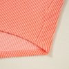 Women's Grapefruit Orange Corded Half Sleeve Button Up Shirt with High Low Hem - Image 9