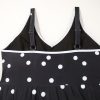 Women's Plus Size Black Polka Dot Trim V Neck Swim Dress - Elegant Colorblock Design - Image 12