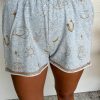 Women's Gray Western Fashion Printed T-Shirt and Elastic Waist Shorts Set - Image 5