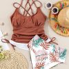 Mineral Red Drawstring Tummy Control 2-Piece Tankini Swimsuit with Floral Shorts - Image 27