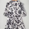 Plus Size Black Floral Print Tiered Frilled Half Sleeve Mini Dress - Image 9