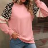 Women's Peach Blossom Leopard Print Colorblock Sweatshirt - Image 7