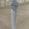 Women's Fashionable Gray Solid Drop Shoulder Hoodie and Joggers Activewear Set - Image 5