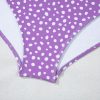 Women's Plus Size Purple Polka Dot Print Ruffled Knotted V Neck Tankini Set - Image 20