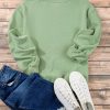 Women's Smoke Green Crewneck Pullover Sweatshirt with Drop Shoulder - Image 8