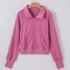 Women's Valerian Quarter-Zip Stand Neck Sweatshirt with Kangaroo Pocket - Image 7