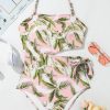 Women's Pink Tropical Asymmetric Cut-Out Halter Backless One Piece Swimwear - Image 13