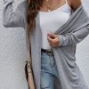 Women's High Rise Gray Open Front Lightweight Cardigan - Image 3