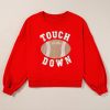 Women's Fiery Red TOUCH DOWN Football Graphic Pullover Sweatshirt - Casual Style - Image 5