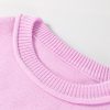 Women's Pink Raw Edge Ribbed Detail Drop Shoulder Sweater - Casual Chic for Winter - Image 10