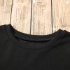 Women's Black Solid Pullover Sweatshirt with O Neck and High Low Hem - Image 16