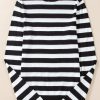 Women's Black Stripe Slim Fit High Neck Knit Sweater - Elegant and Warm - Image 7