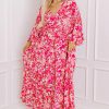 Rose Plus Size Floral V Neck Wide Sleeve Maxi Dress for Curvy Women - Image 8