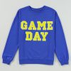 Women's Dark Blue Game Day Crew Neck Graphic Pullover Sweatshirt with Sequin Design - Image 5