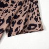 Women's Brown Leopard Print V Neck Half Sleeve Oversized Tee - Bold & Chic - Image 12