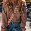 Women's Chestnut Textured Knit Henley Long Sleeve Top - Image 6