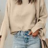 Women's Parchment Split Cuff Drop Shoulder Knit Sweater - Image 2