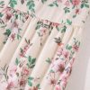 Women's Pink Floral Print Pleated U Neck Loose Fit Blouse - Elegant and Charming - Image 13