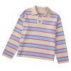 Women's Apricot Stripe Collared V Neck Drop Shoulder Loose Sweater - Cozy & Chic - Image 9