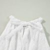 Elegant White Lace Sleeveless Mini Dress with Knot Back Detail and Tied Waist - Image 10