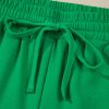 Women's Bright Green Two Tone Contrast Textured Crewneck Tee and Shorts Set - Image 23