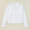 Women's White Collared Button-Up Loose Fit Casual Sweater Cardigan - Image 5