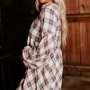 Women's White Plaid Mini Dress with Bubble Sleeves and High Waist - Image 4