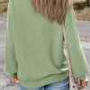 Women's Smoke Green Crewneck Pullover Sweatshirt with Drop Shoulder - Image 2