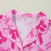 Women's Pink Bow Print Half Sleeve Shirt and Shorts Pajamas Set - Image 16
