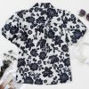 Women's Black Floral Bubble Sleeve Casual Shirt - Elegant Summer Top - Image 8