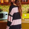 Women's Pink Stripe Color Block Long Sleeve Top with Number 22 Print - Casual Game Day Shirt - Image 5