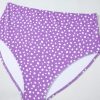 Women's Plus Size Purple Polka Dot Print Ruffled Knotted V Neck Tankini Set - Image 21