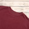 Women's Burgundy Plain Drop Shoulder Crewneck Pullover Sweatshirt - Cozy Casual Style - Image 12