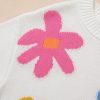 Women's White Floral Pattern Crew Neck Sweater - Image 16