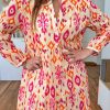 Women's Orange Western Abstract Geometric Maxi Dress - Image 6