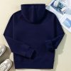 Women's Navy Blue Fleece Lined Zip-Up Hoodie for Ultimate Comfort - Image 4