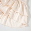 Women's Apricot Tiered Ruffled Puff Sleeve Loose Fit Mini Dress - Image 11