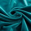 Women's Elegant Sea Green Velvet V Neck Peplum Hem Puff Sleeve Blouse - Image 18